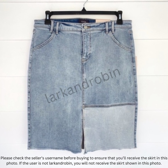 NEW NYDJ Denim Skirt Destructed Radiance 12 - Picture 11 of 17